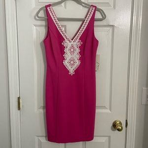NWT Eliza J Pink Embroidery Shift Dress Size 6